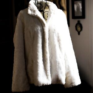 White faux fur coat from a shoot with @dollfille